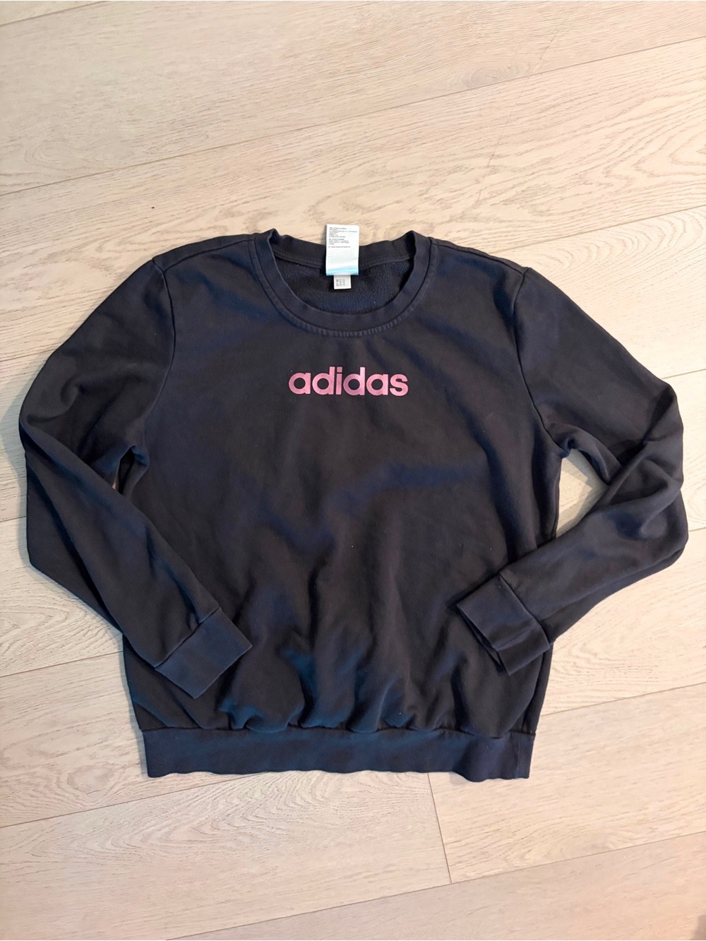 adidas Black Tee with Pink Gradient Logo